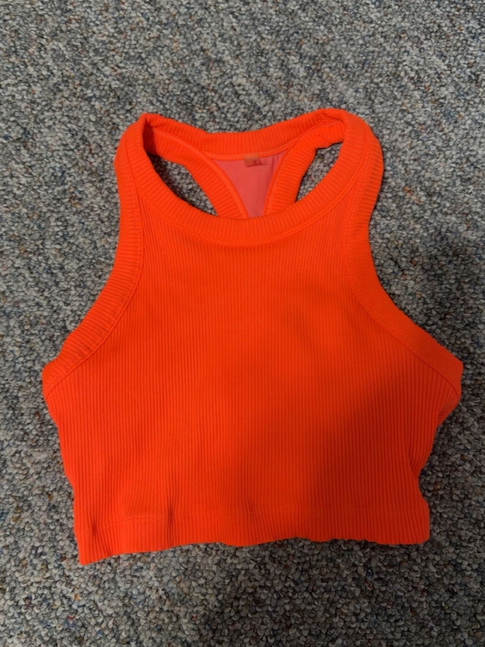Women’s Ribbed Racerback Crop Tank - Orange